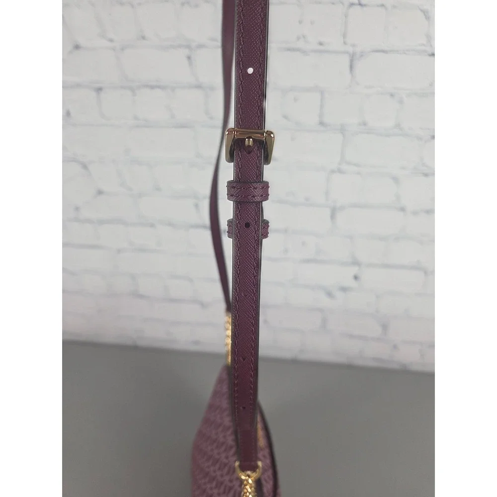 Michael Kors Jet Set Medium Dome Crossbody Bordeaux Mulberry Multi 35F1GTVC6B